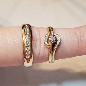 14k Gold Love Story Wedding Ring Set